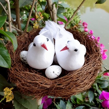 仿真鴿子展翅和平白鴿仿真動物鳥窩鳥巢裝飾品園林裝飾婚慶裝飾鳥