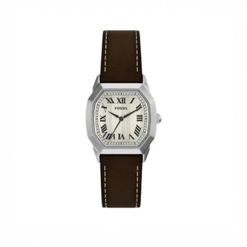 【FOSSIL】限時9折★Harlow 紳士八芒羅馬數字手錶 棕色真皮錶帶 33 MM FS6214