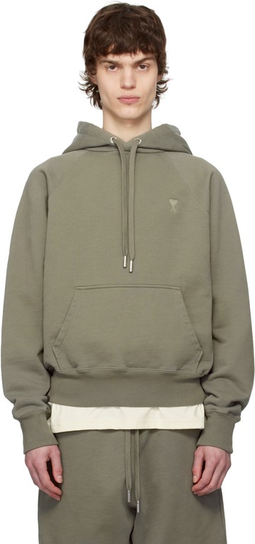 AMI Paris 灰褐色 Cotton Tonal Ami de Coeur 连帽衫