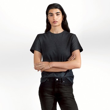 Bread & Boxers Crew-Neck Cotton 純有機棉女用圓領Ｔ- 深灰