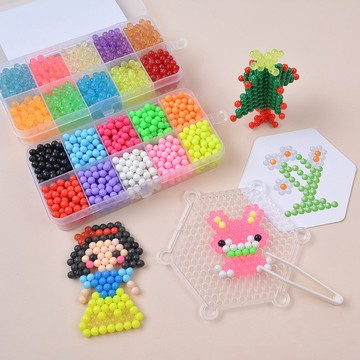 現貨〔創意手工玩具C6E】DIY手工水黏珠盒 ♥ 半透明不透明 水黏珠 手工藝術 創意拼圖 兒童益智玩具