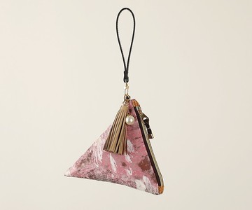 Gypsophila -pink- triangular clutch pouch bag