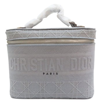 【二手名牌BRAND OFF】Dior 迪奧【再降價】灰色 緹花帆布 TRAVEL 化妝包