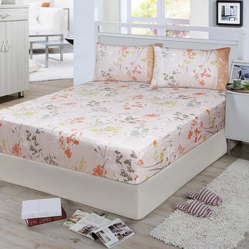 【多利寶寢具】FITNESS 精梳棉雙人床包枕套三件組-范妮絲-粉桔