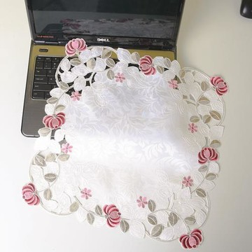 電腦罩筆記本蓋布蕾絲繡花茶具小家電多用防塵巾打印機歐式防塵布