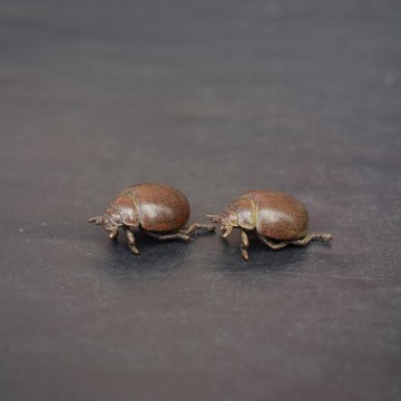 銅甲殼蟲一對純銅微雕日式茶道銅茶寵小擺件茶藝仿古銅雕古玩銅器1入