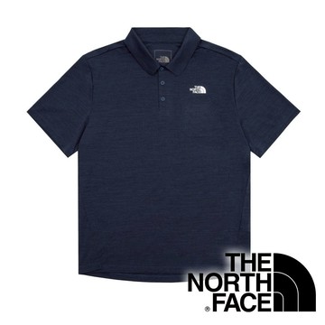 【THE NORTH FACE 美國】男短袖快乾POLO上衣『藍』NF0A87W1 戶外 露營 登山 健行 休閒 時尚 POLO上衣 短袖