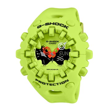 【CASIO 卡西歐】G-SHOCK 絕對強悍 金屬錶盤 雙顯錶款_GA-V01-9A_58.2mm