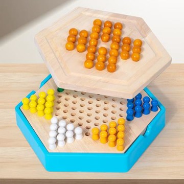 孔明單人棋實木單身貴族老年一人雙人鉆石棋跳棋兒童獨立益智玩具