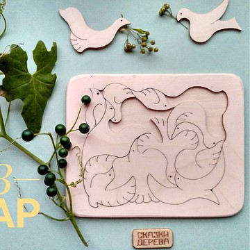 【新年禮物】淳木童話  俄羅斯積木 益智拼圖:小鳥(方形)