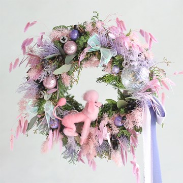 棉霧華爾滋 聖誕花圈