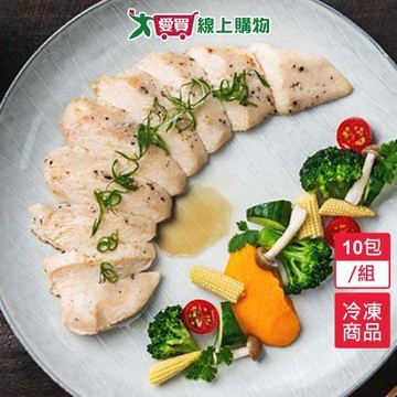 野人舒食鹽水香蔥雞胸10包/組(180g/包)【愛買冷凍】