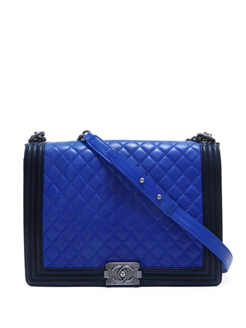 CHANEL Pre-Owned - 2014 Boy shoulder bag - women - Lamb Skin - One Size - Blue