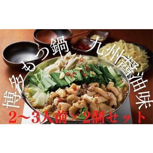 ふるさと納税 福岡県 大川市 博多もつ鍋 九州醤油味（2〜3人前）×2個