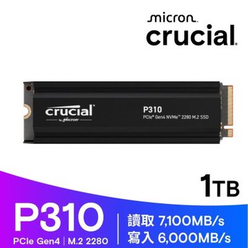 美光 Micron Crucial P310 1TB 含散熱片 PCIe NVMe M.2 SSD CT1000P310SSD5