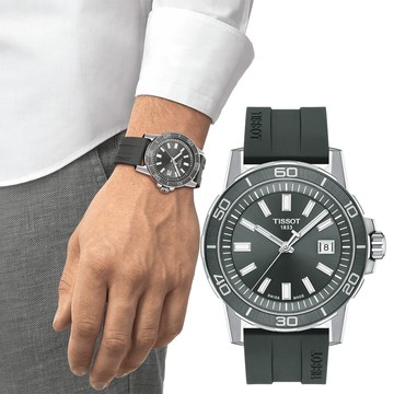 TISSOT 天梭 Supersport 大三針簡約石英手錶-44mm T1256101708100