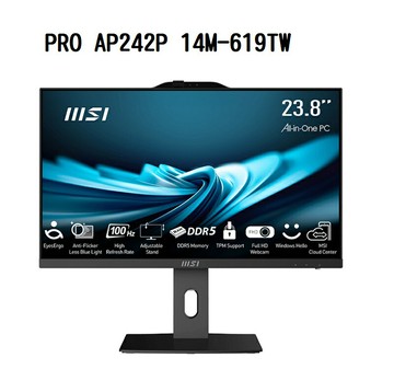 【領券折500】【特仕版】MSI微星 PRO AP242P 14M-619TW 24型一體機(i5-14400/8G/512G/W11)