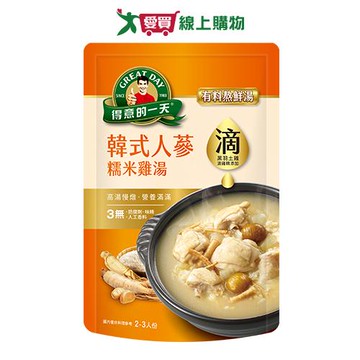 得意的一天韓式人蔘糯米雞湯780G【愛買】