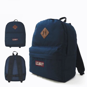 日本 ZOOLAND - [潑水加工]童趣大容量減壓上學背包-素色海軍藍 (35x26x14cm)