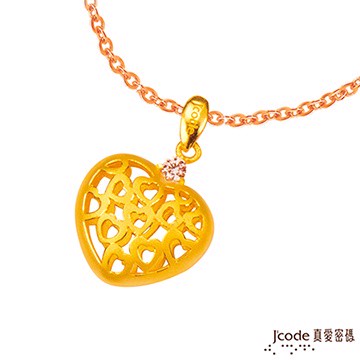 J’code真愛密碼 愛心海黃金+316L玫瑰金白鋼項鍊