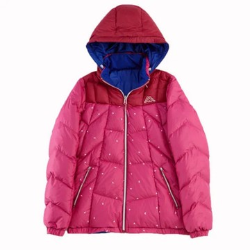 KAPPA義大利女高保暖羽毛外套-雙面穿(可拆帽)-櫻桃紅 CF46-N502-1