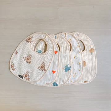 Chi-mi啾米 - 六層紗手繪圍兜2件