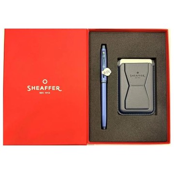 SHEAFFER 西華 100系列亮藍鋼珠筆+手機磁性卡夾組