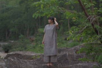 unwind dress | linen with natural color