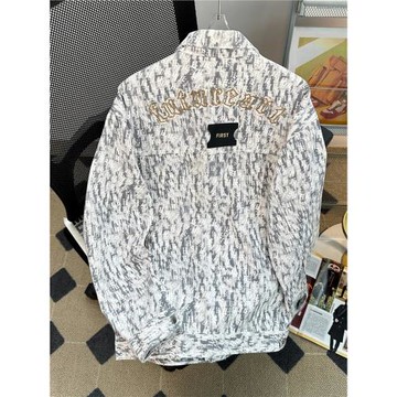 小香風牛仔外套男款秋冬季美式vibe刺繡痞帥上衣潮牌寬松翻領夾克