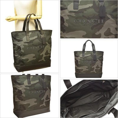 COACH メンズ トートバッグ ブルーカモフラ 廃盤品 F57565