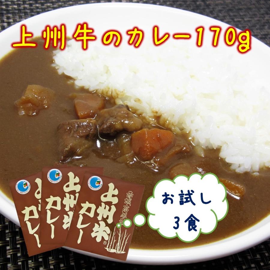 10％OFFクーポン配布中 上州牛カレー 3食セット 送料無料 レトルトカレー ビーフカレー 甘口