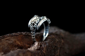 【純銀系列】 個性骷髏爪子戒 - 活動戒