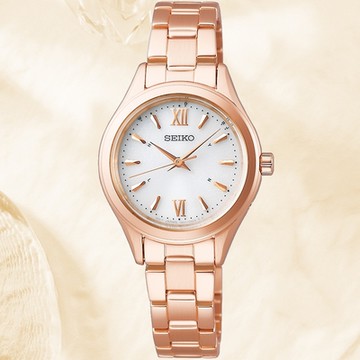 SEIKO精工 SPIRIT太陽能 玫瑰金電波腕錶 聖誕節 禮物 送禮 1B21-0AS0P/SWFH114J