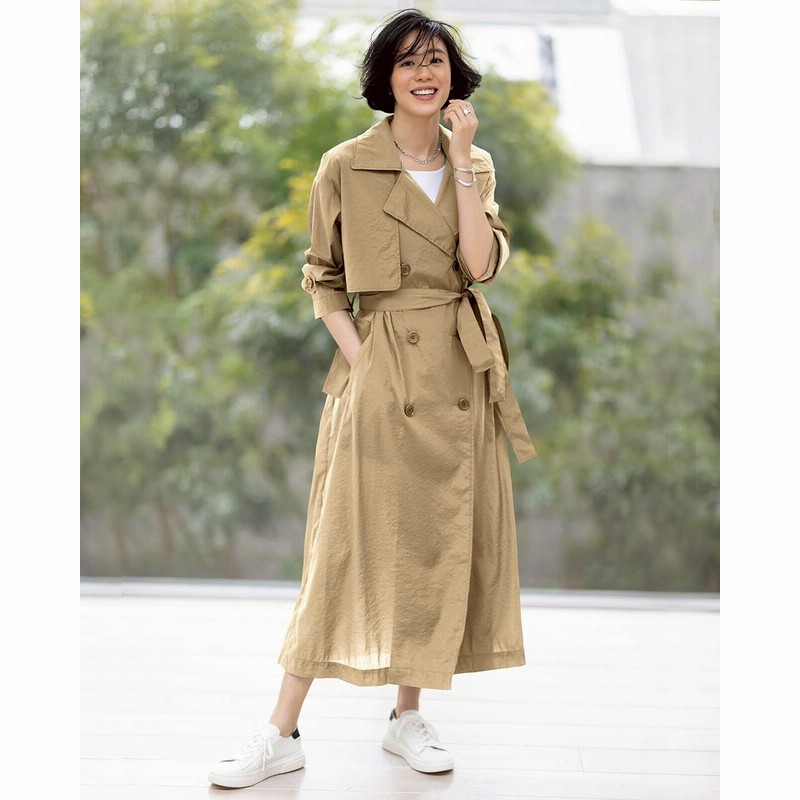 ◆大人スタイル◆【Saint Laurent】シアー トレンチコート シアーストレッチ・ライトトレンチコート｜40 代 ファッション