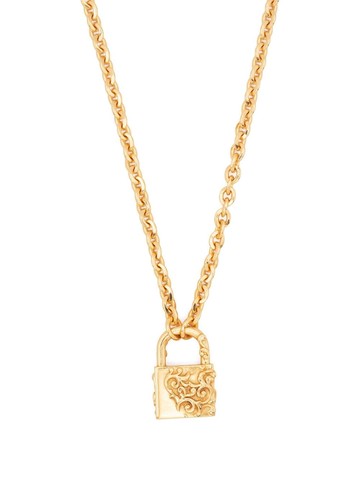 Emanuele Bicocchi - padlock pendant necklace - unisex - 24kt Gold Plate/Sterling Silver - One Size