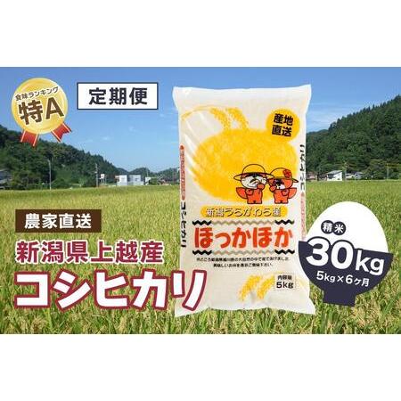 ふるさと納税 定期便新潟県産コシヒカリ30kg 新潟県上越市