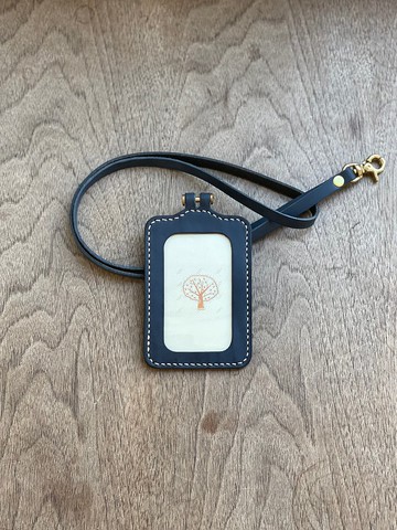 【手作革物】高質感手縫證件套(深藍)