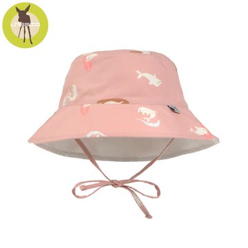 德國LASSIG-嬰幼兒抗UV海灘遮陽帽-海豚粉