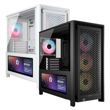 Corsair 海盜船 Frame 4000D機殼含XENEON EDGE LCD螢幕 黑/白 附RS140炫光風扇*4