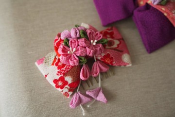 放在髮絲上的陪伴-和風布花 × 細工 日常手作 髮梳、髮夾