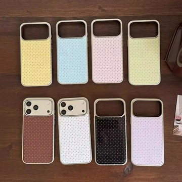 夏季系列 ins純色滿屏波點防摔殼 iphone17手機殼16 15 14 13 promax 保護殼 不撞款系列