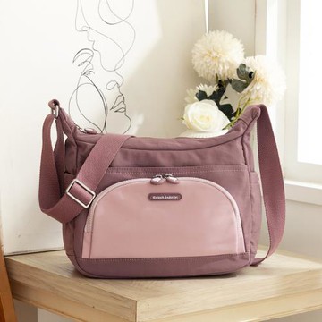 【金安德森】Mellow 撞色船型斜側包-玫瑰粉