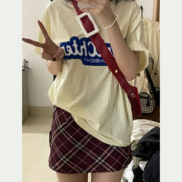 美式復古vintage毛巾繡短袖t恤女2022夏季設計感小眾半袖上衣ins