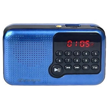 Dennys 丹尼斯 迷你插卡喇叭收音機  MS-K213  藍色