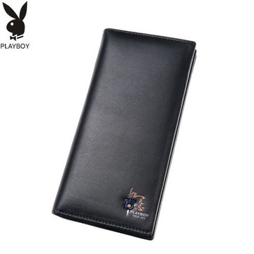 花花公子長款男錢包真皮 軟皮薄款男錢夾 韓版皮夾吉祥如意送長輩