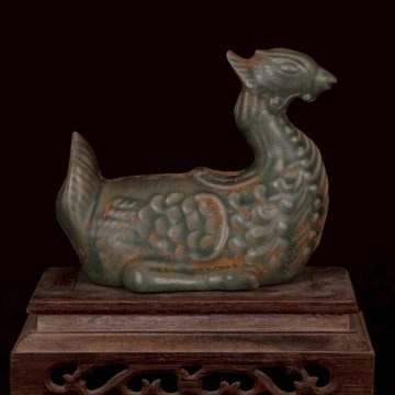 宋 汝窯清涼寺青釉鳳紋擺件 仿宋代舊貨出土瓷器古玩古董裝飾收藏