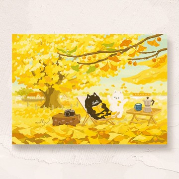 postcard-閱讀系列-秋天的銀杏公園