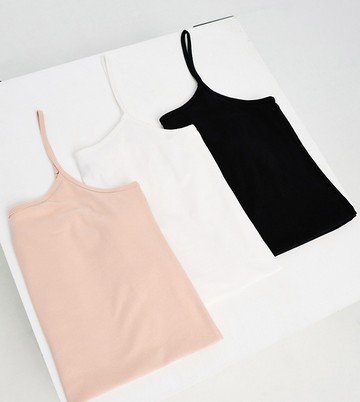 Yours vests in black, nude and white-Multi