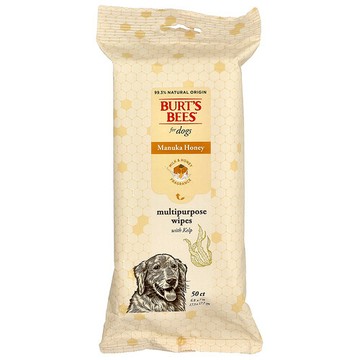 Burt's Bees, 海帶麥盧卡蜂蜜多用途溼巾，狗用，牛奶和蜂蜜，50 片溼巾