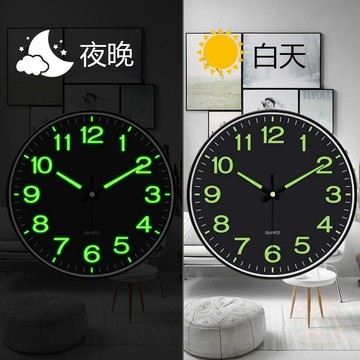 💰便宜好買💰時尚夜光掛鐘臥室靜音創意鐘錶 客廳石英鐘家用輕奢夜光時鐘掛錶